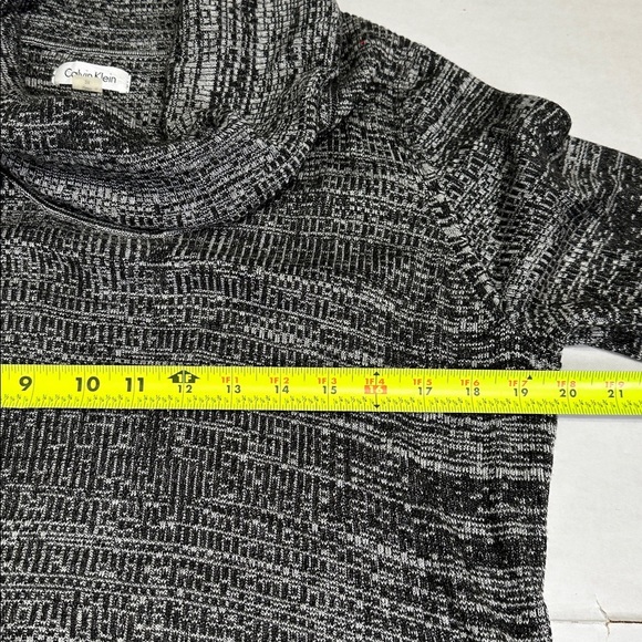 Calvin Klein Women’s 2X Gray Marled Knit Cowl Neck Long Sleeve Sweater Dress - Picture 7 of 10
